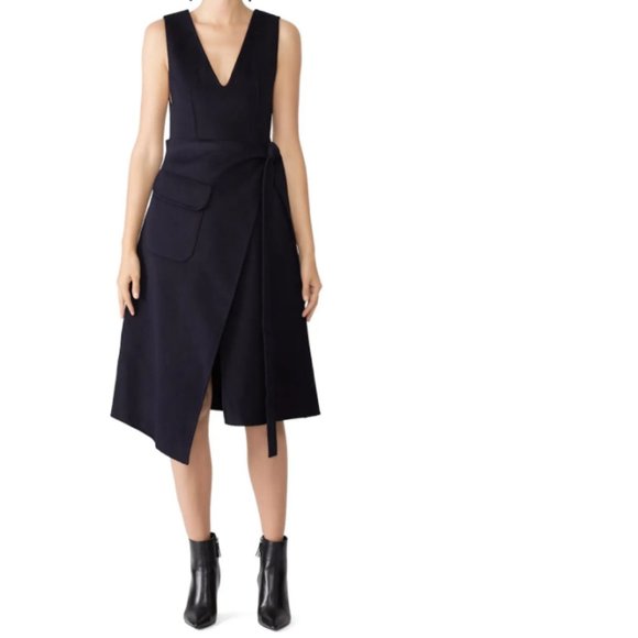 Goen.J Wool Pocket Wrap Dress - Picture 1 of 13